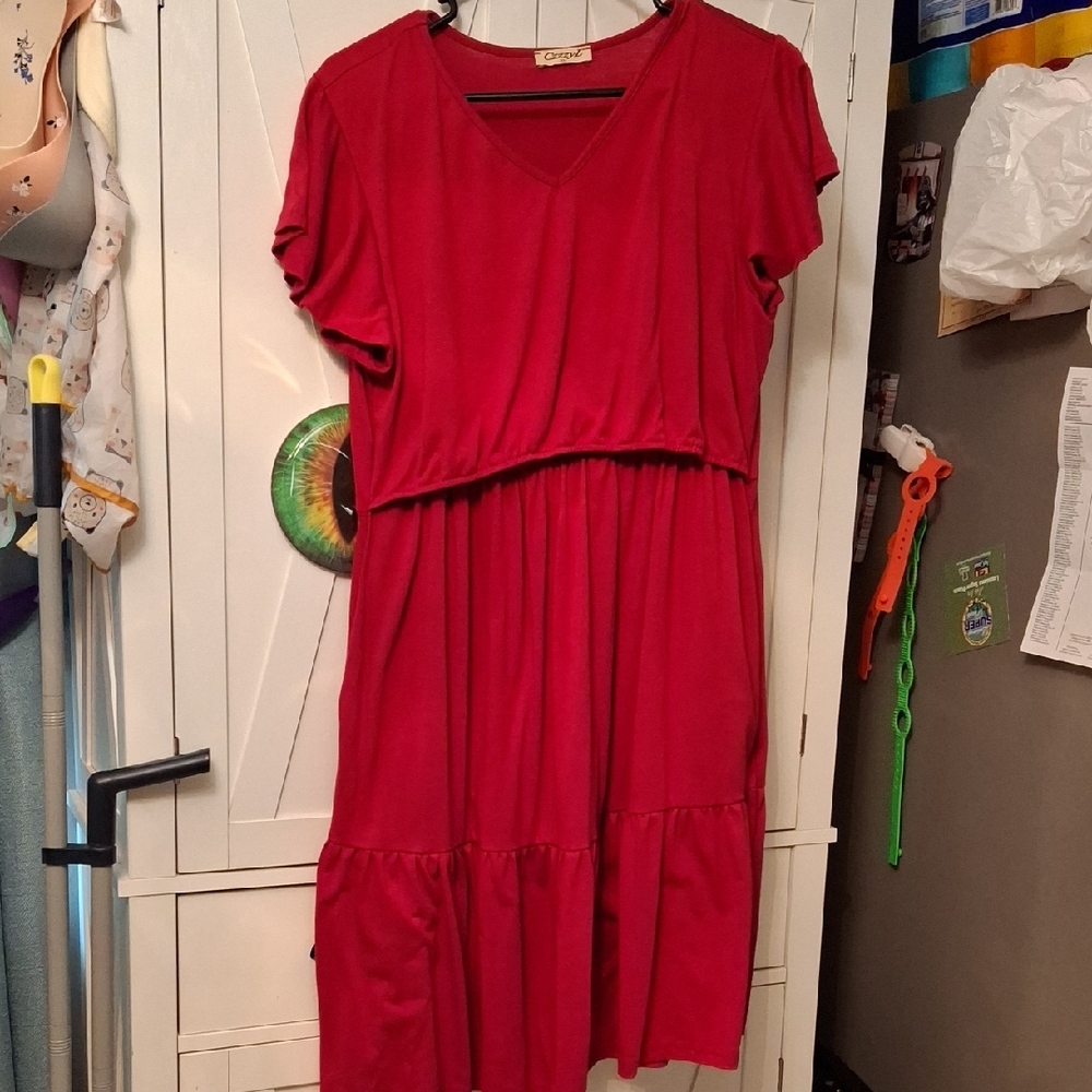 Red Nursing Dress